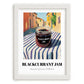 Blackcurrant Jam – Italian Urban Café Scene, Jam Wall Illustration, placed in minimal white frame