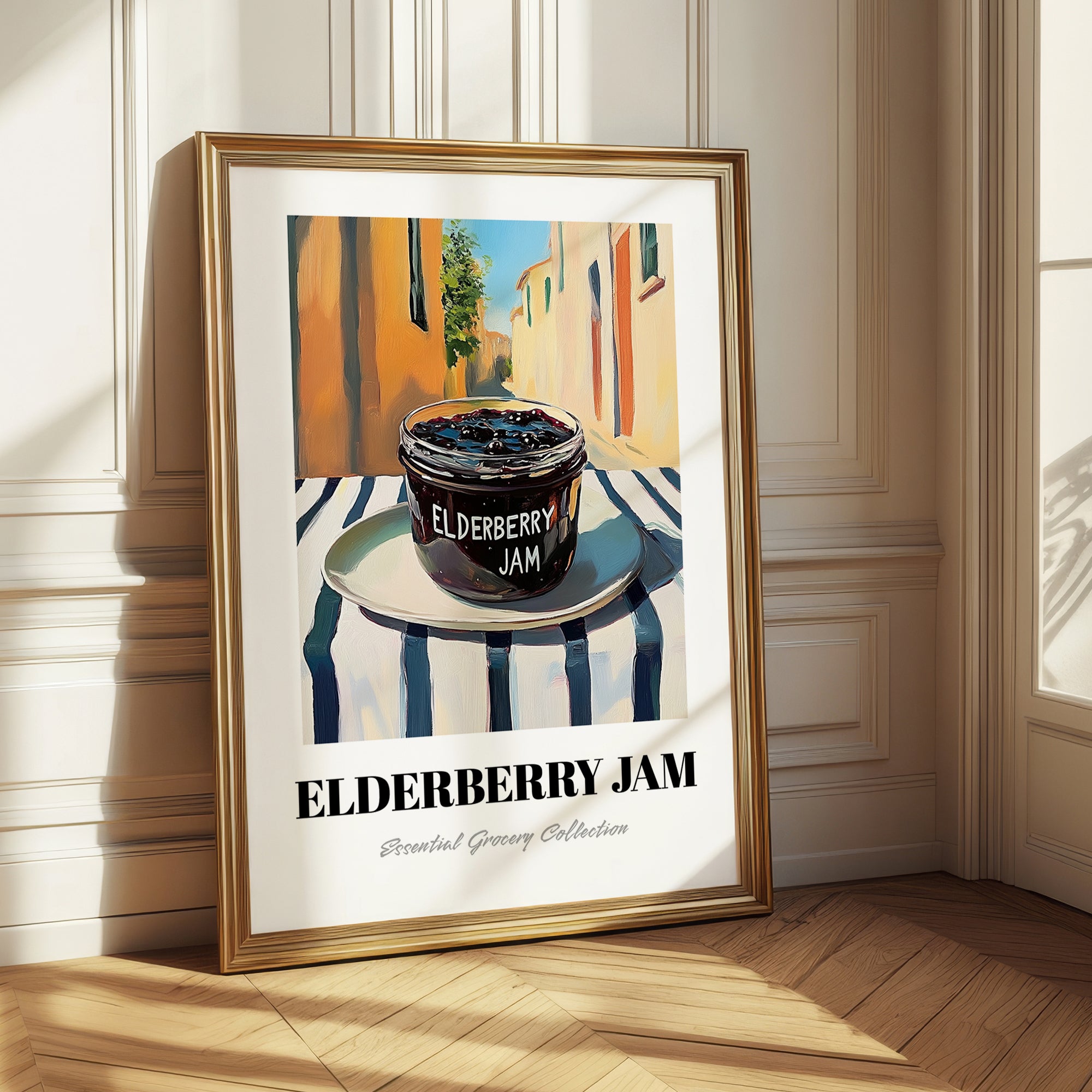 Elderberry Jam – Italian Outdoor Café Scene, Jam Painting