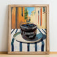 Elderberry Jam – Italian Outdoor Café Scene, Jam Painting, no-text version framed in wood
