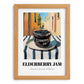 Elderberry Jam – Italian Outdoor Café Scene, Jam Painting, set in oak frame