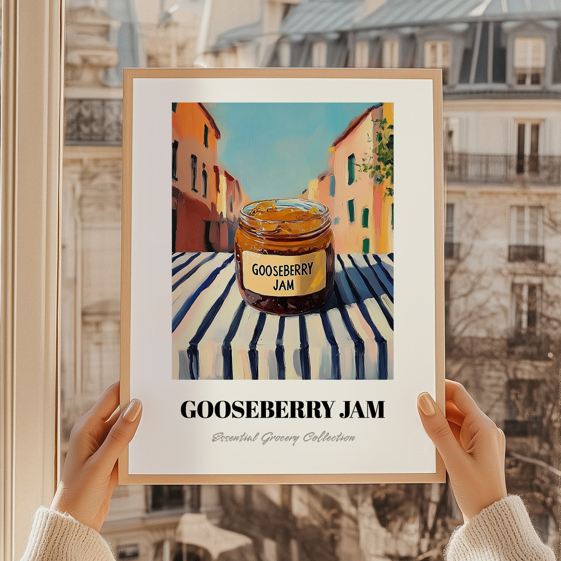 Gooseberry Jam – Italian Café on the Corner, Jam Wall Decor, styled in a charming Paris street view