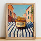 Gooseberry Jam – Italian Café on the Corner, Jam Wall Decor, no-text version framed in wood
