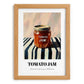 Tomato Jam – on Striped Tablecloth, Jam Painting, set in oak frame