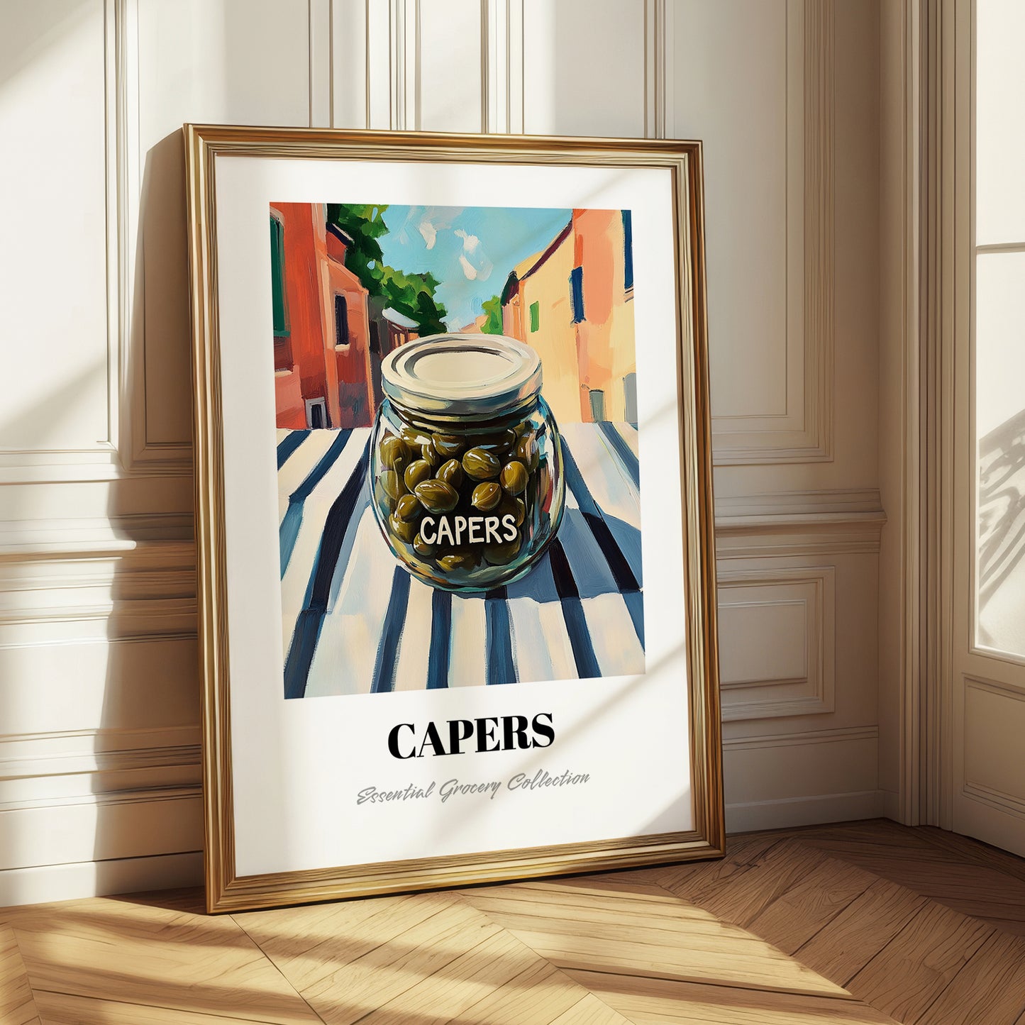 Capers – Italian Urban Café Scene, Canned Vegetables Painting
