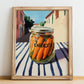 Pickled Carrots – Italian Urban Café Scene, Canned Vegetables Still Life, no-text version framed in wood