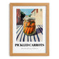 Pickled Carrots – Italian Urban Café Scene, Canned Vegetables Still Life, set in oak frame