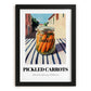 Pickled Carrots – Italian Urban Café Scene, Canned Vegetables Still Life, in sleek black frame
