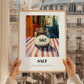 Salt – Italian Outdoor Café Scene, Spices Still Life, styled in a charming Paris street view
