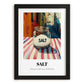 Salt – Italian Outdoor Café Scene, Spices Still Life, in sleek black frame