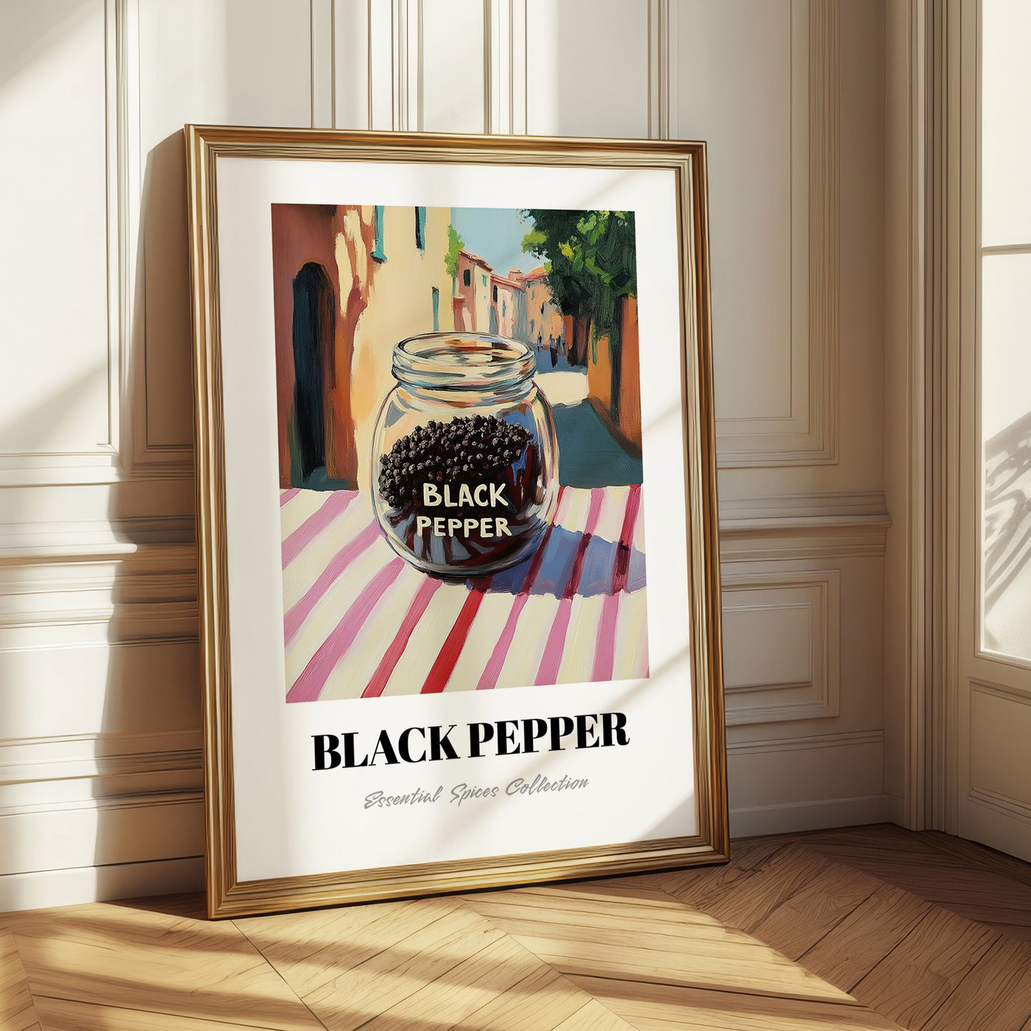 Black Pepper – Italian Outdoor Café Scene, Spices Art