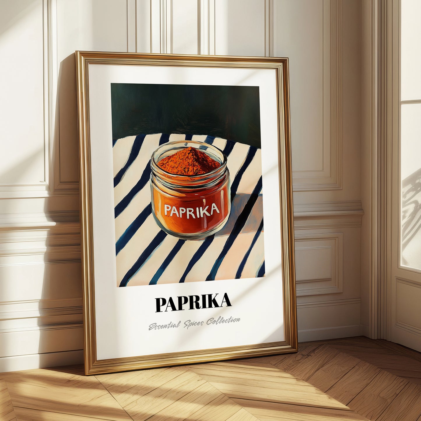 Paprika – on Striped Tablecloth, Spices Wall Decor