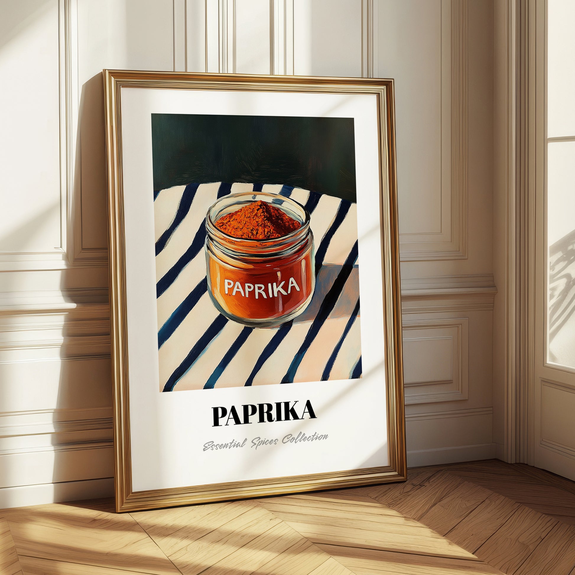 Paprika – on Striped Tablecloth, Spices Wall Decor