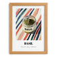 Basil – on Striped Tablecloth, Spices Wall Decor, set in oak frame