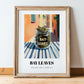 Bay Leaves – Italian Café on the Corner, Spices Illustration, in wooden frame leaning on the floor