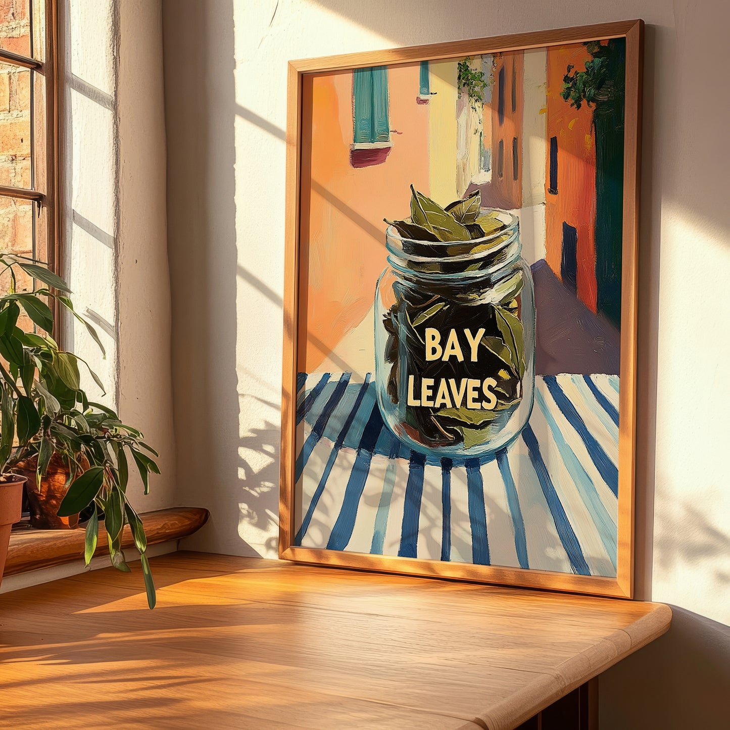 Bay Leaves – Italian Café on the Corner, Spices Illustration, clean layout with no caption