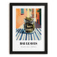 Bay Leaves – Italian Café on the Corner, Spices Illustration, in sleek black frame