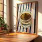 Coriander – on Striped Tablecloth, Spices Poster, clean layout with no caption