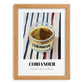 Coriander – on Striped Tablecloth, Spices Poster, set in oak frame