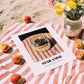 Star Anise – on Striped Tablecloth, Spices Print, unframed on coastal sand