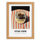 Star Anise – on Striped Tablecloth, Spices Print, set in oak frame