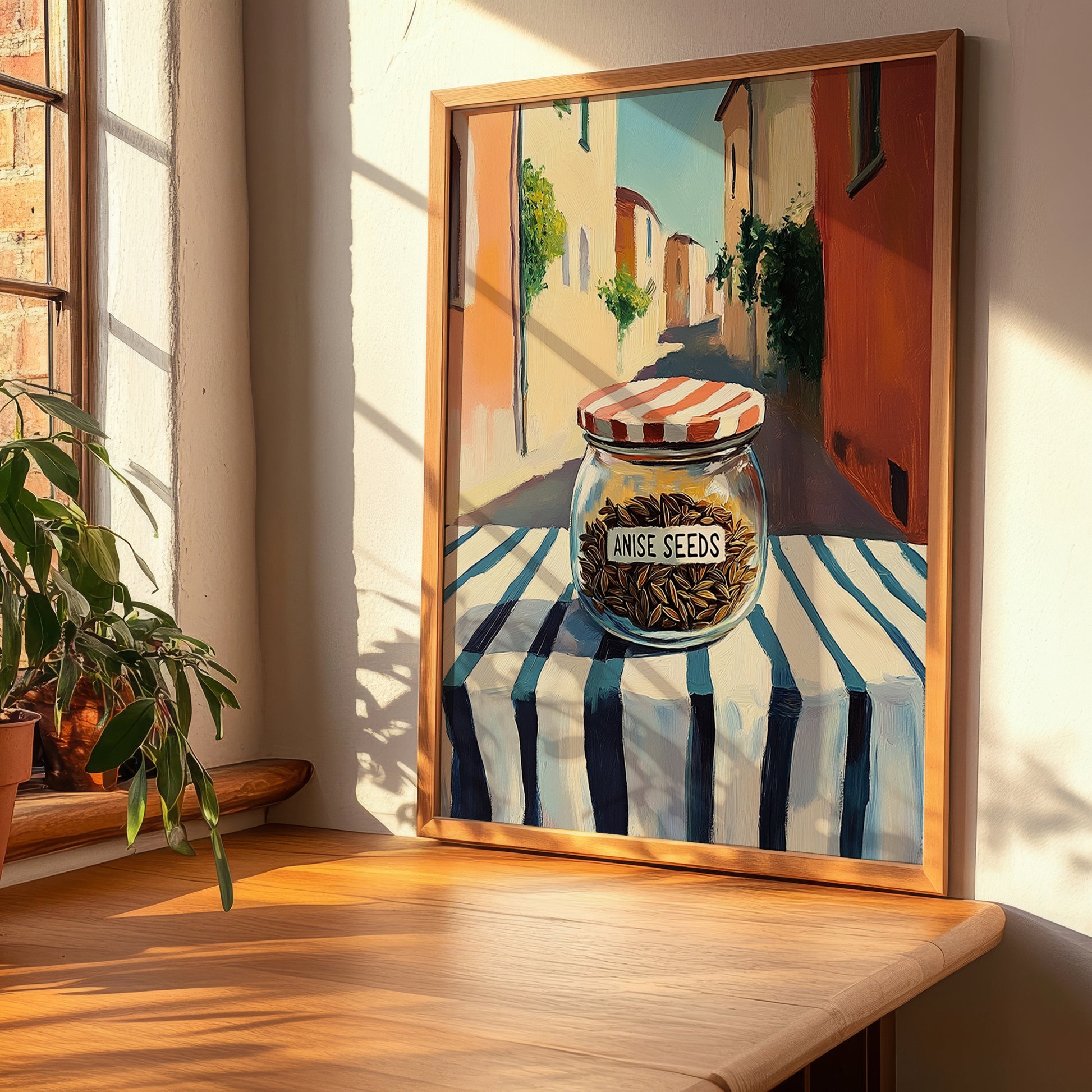 Anise Seeds – Italian Street Café Scene, Spices Print, clean layout with no caption