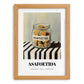 Asafoetida – on Striped Tablecloth, Spices Still Life, set in oak frame
