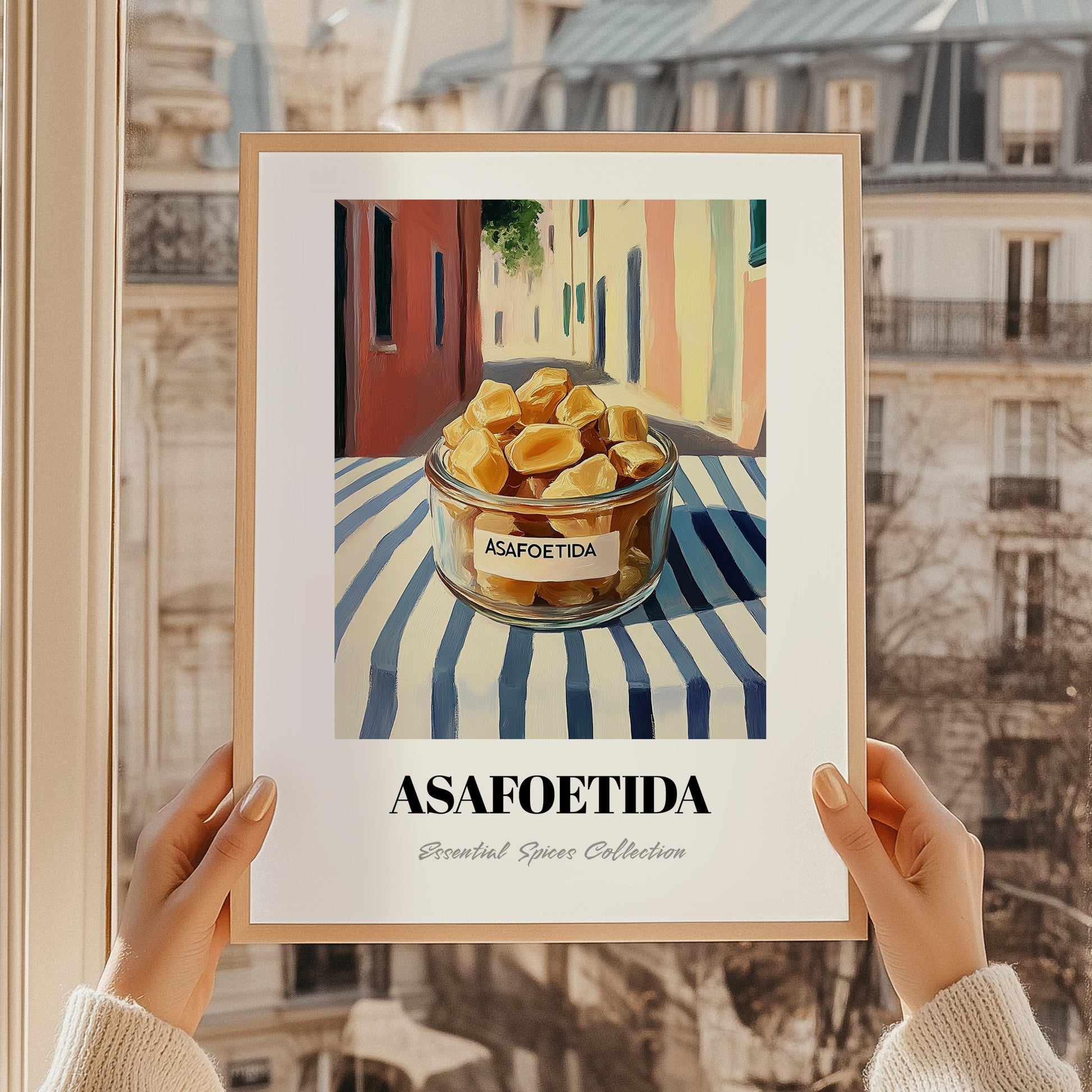 Asafoetida – Italian Café on the Corner, Spices Still Life, styled in a charming Paris street view