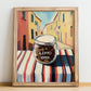 Aleppo Pepper – Italian Café on the Corner, Spices Still Life, no-text version framed in wood