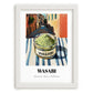 Wasabi – Italian Street Café Scene, Spices Print, placed in minimal white frame