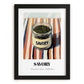 Savory – on Striped Tablecloth, Spices Still Life, in sleek black frame