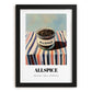 Allspice – on Striped Tablecloth, Spices Painting, in sleek black frame