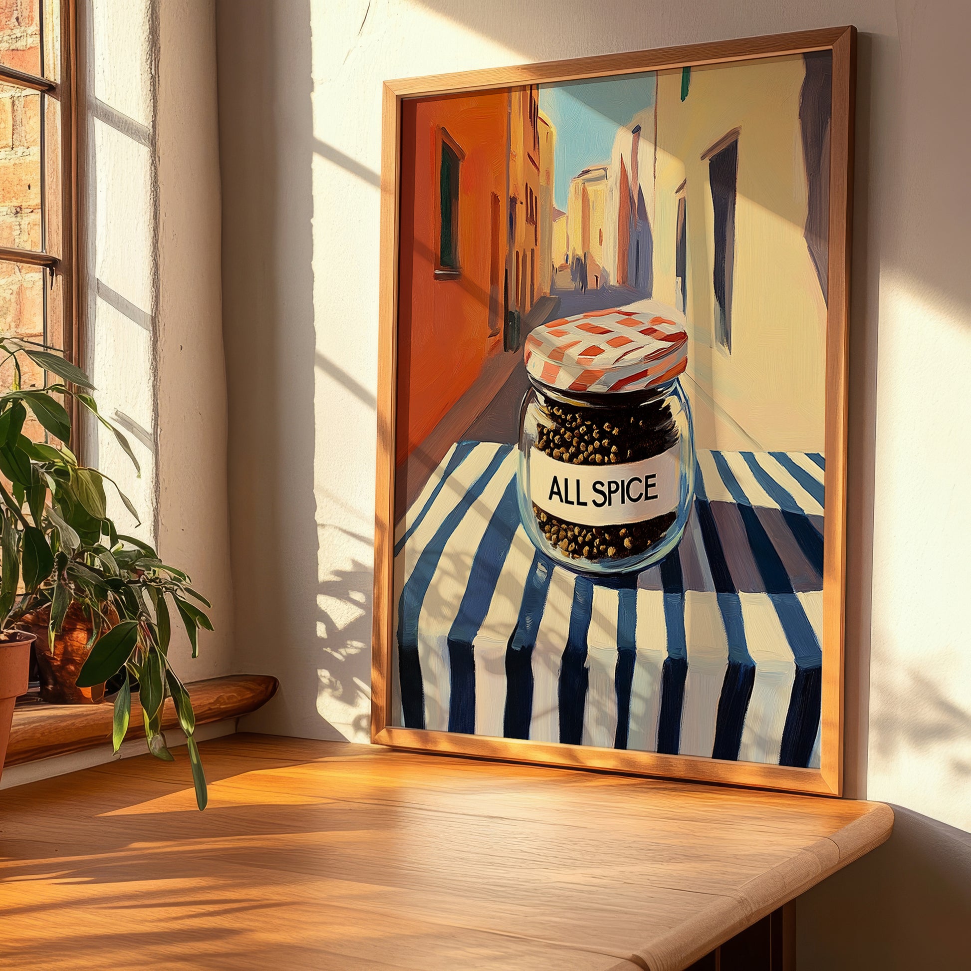 Allspice – Italian Urban Café Scene, Spices Art, clean layout with no caption