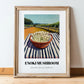 Enoki Mushroom – Green Valley Landscape, Mushrooms Painting, in wooden frame leaning on the floor
