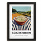 Enoki Mushroom – Green Valley Landscape, Mushrooms Painting, in sleek black frame