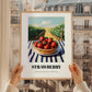 Strawberry – Green Valley Landscape, Berries Wall Decor, styled in a charming Paris street view