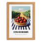Strawberry – Green Valley Landscape, Berries Wall Decor, set in oak frame