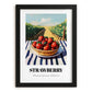 Strawberry – Green Valley Landscape, Berries Wall Decor, in sleek black frame