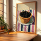 Blackberry – on Striped Tablecloth, Berries Poster, clean layout with no caption