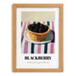 Blackberry – on Striped Tablecloth, Berries Poster, set in oak frame