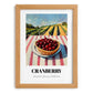 Cranberry – Green Valley Landscape, Berries Still Life, set in oak frame