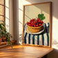 Redcurrant – on Striped Tablecloth, Berries Wall Art, clean layout with no caption