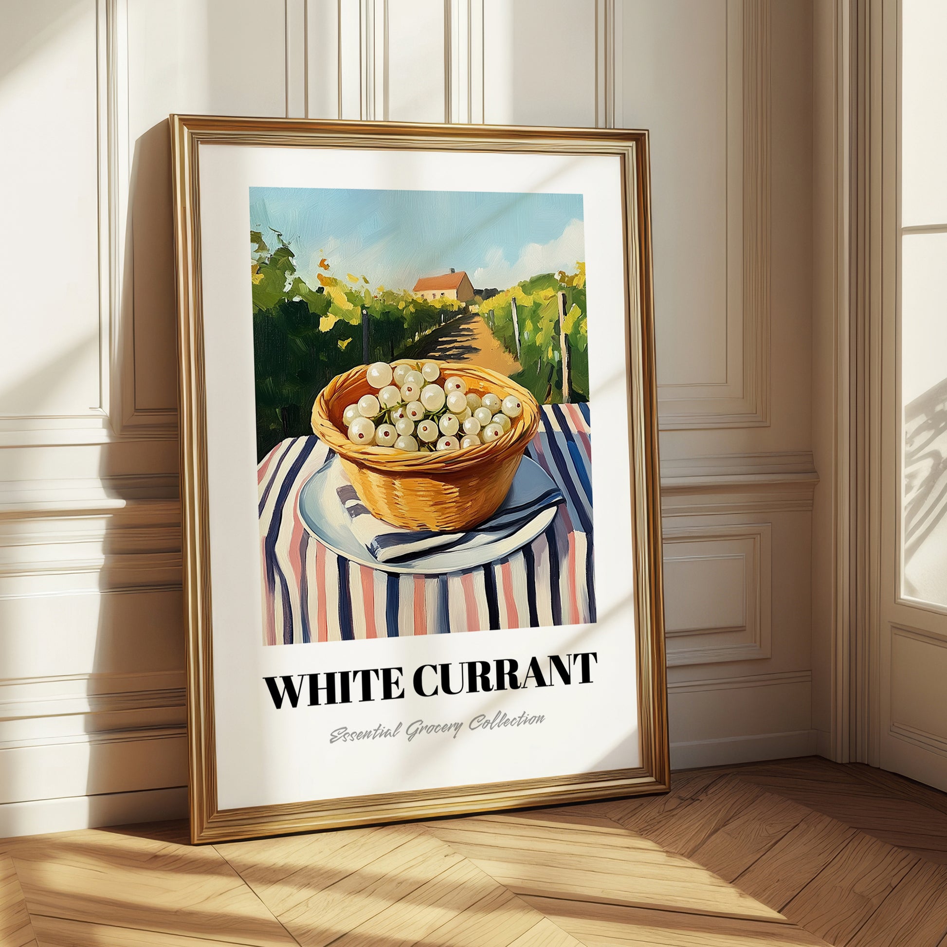 White Currant – Green Valley Landscape, Berries Art