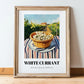 White Currant – Green Valley Landscape, Berries Art, in wooden frame leaning on the floor
