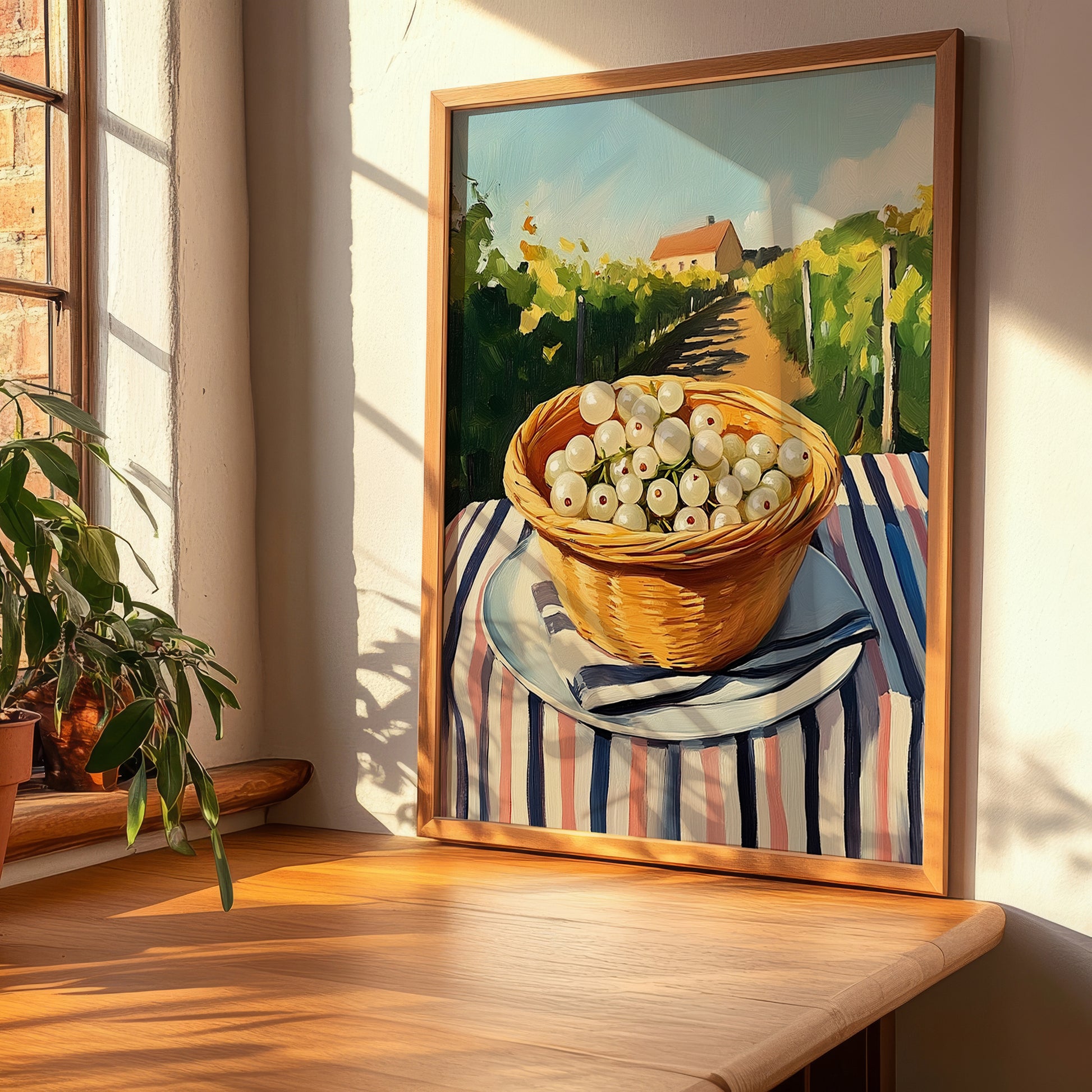 White Currant – Green Valley Landscape, Berries Art, clean layout with no caption
