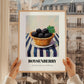 Boysenberry – on Striped Tablecloth, Berries Wall Decor, styled in a charming Paris street view