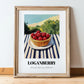 Loganberry – Green Valley Landscape, Berries Wall Decor, in wooden frame leaning on the floor