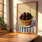 Marionberry – on Striped Tablecloth, Berries Wall Decor, clean layout with no caption
