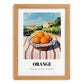 Orange – Valley Café Scene, Fruit Painting, set in oak frame