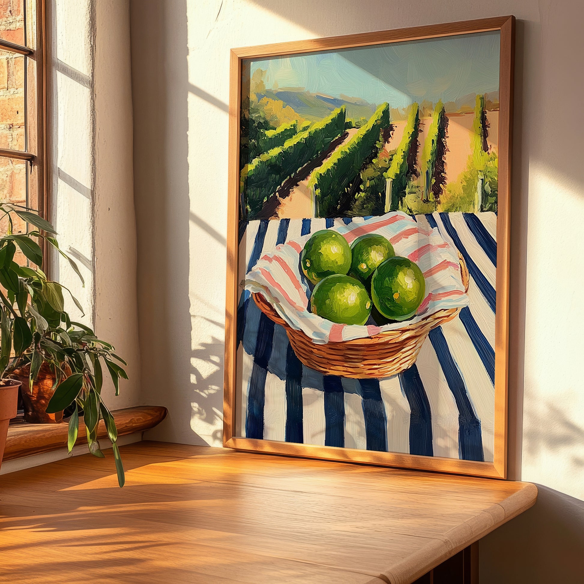 Lime – Green Valley Landscape, Fruit Poster, clean layout with no caption