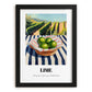 Lime – Green Valley Landscape, Fruit Poster, in sleek black frame